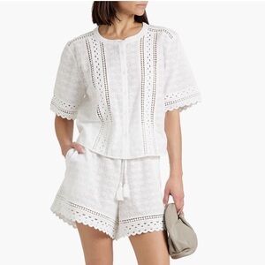 Veronica Beard Tijana White Eyelet Top